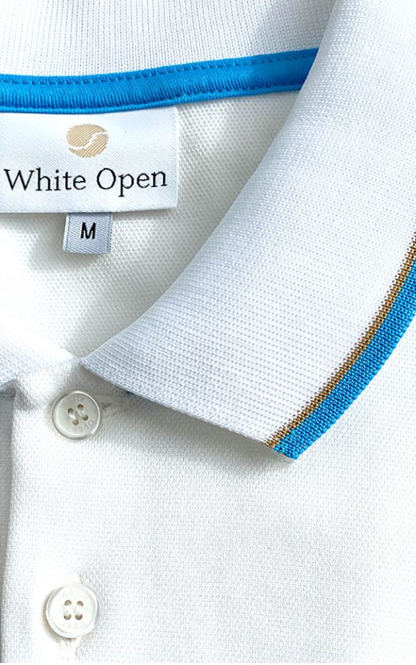 White Open Shirt Aqua Men